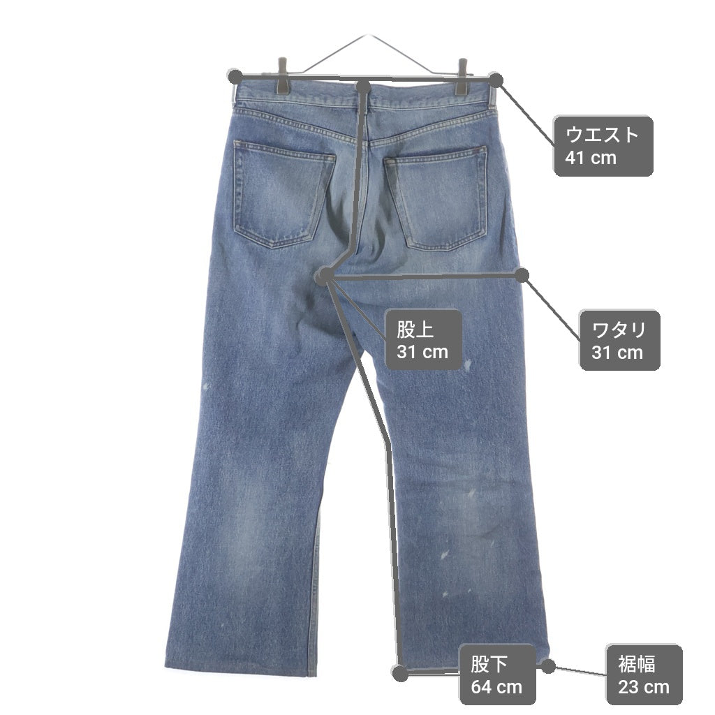 BALENCIAGA(バレンシアガ) 18SS Destroyed Boots Cut Long Denim Pants 536158 デストロイド加工 ブーツカット ロング デニムパンツ ジーンズ インディゴ
