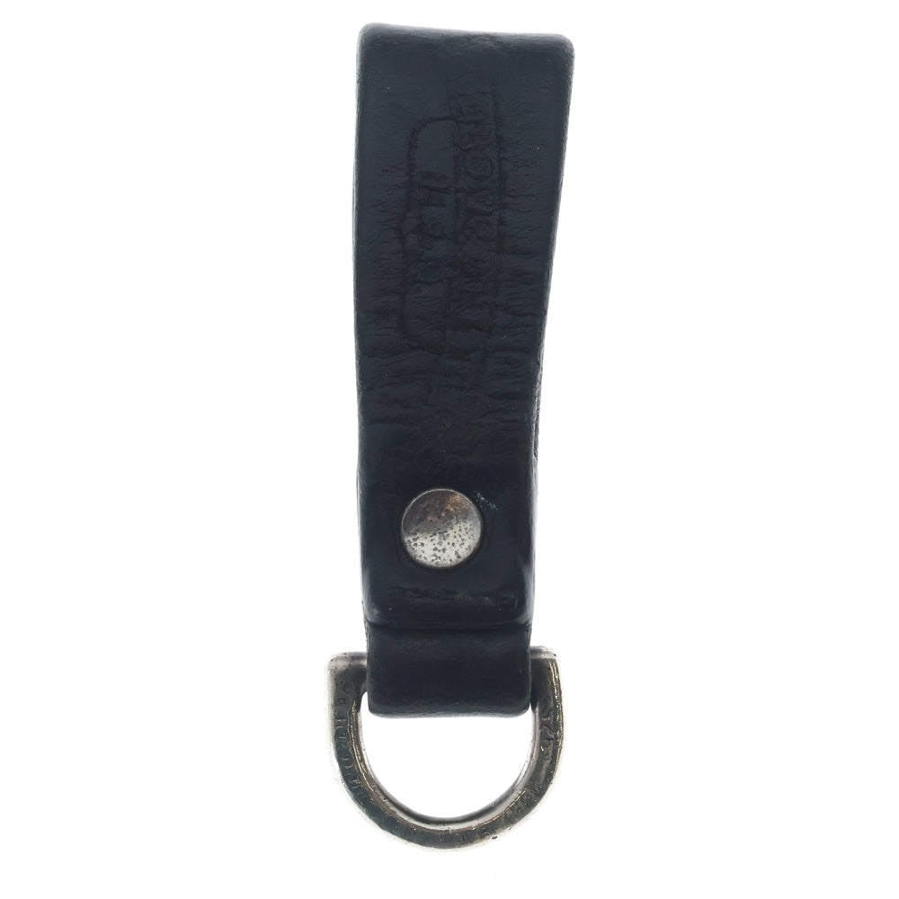 CHROME HEARTS(クロムハーツ) BELT LOOP クロスボールボタンレザーベルトループ シルバー/ブラック BCA397