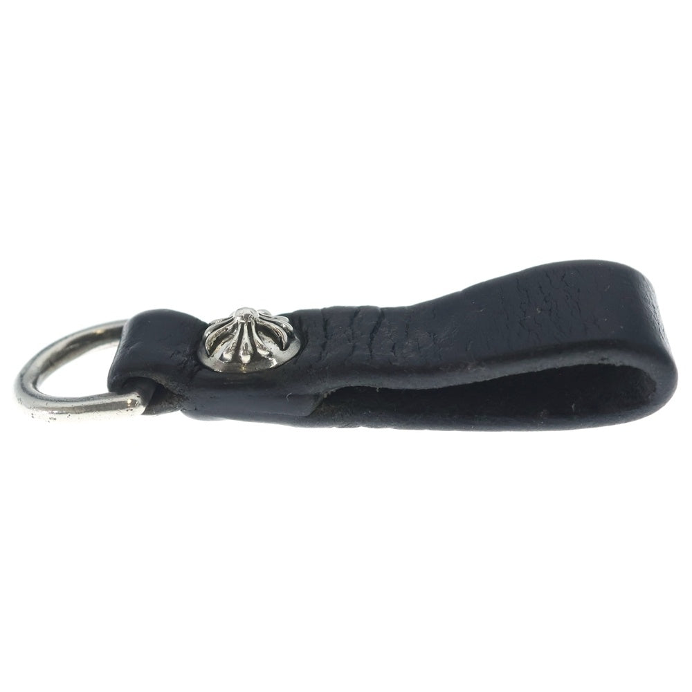CHROME HEARTS(クロムハーツ) BELT LOOP クロスボールボタンレザーベルトループ シルバー/ブラック BCA397
