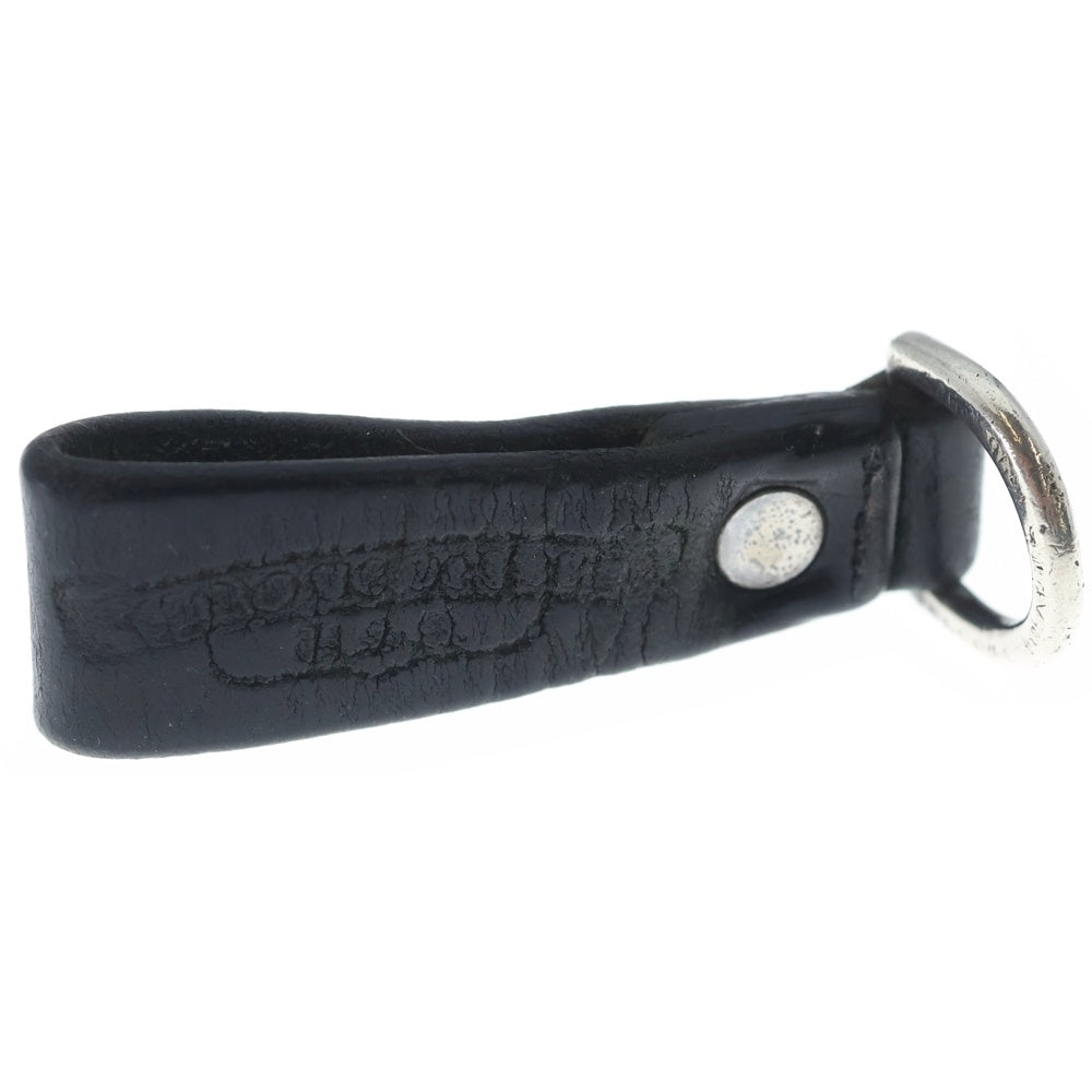 CHROME HEARTS(クロムハーツ) BELT LOOP クロスボールボタンレザーベルトループ シルバー/ブラック BCA397