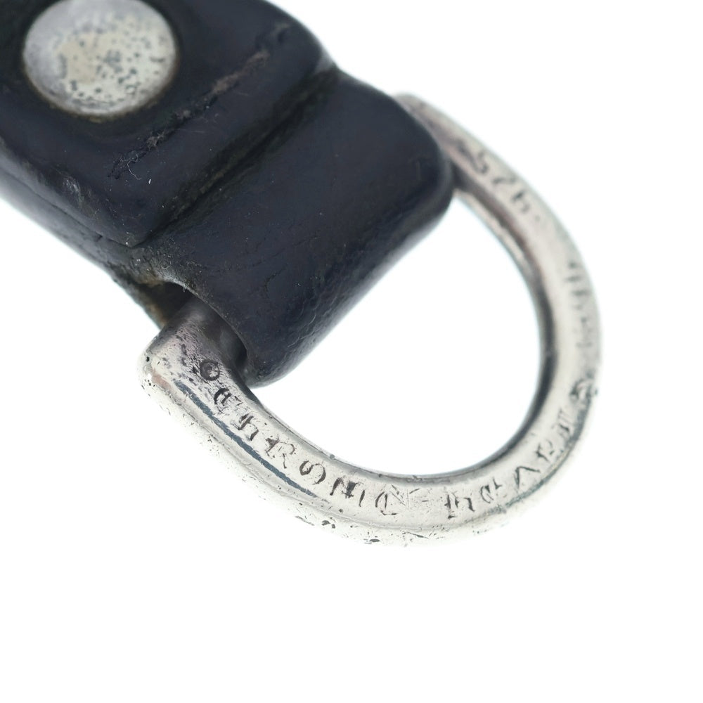 CHROME HEARTS(クロムハーツ) BELT LOOP クロスボールボタンレザーベルトループ シルバー/ブラック BCA397