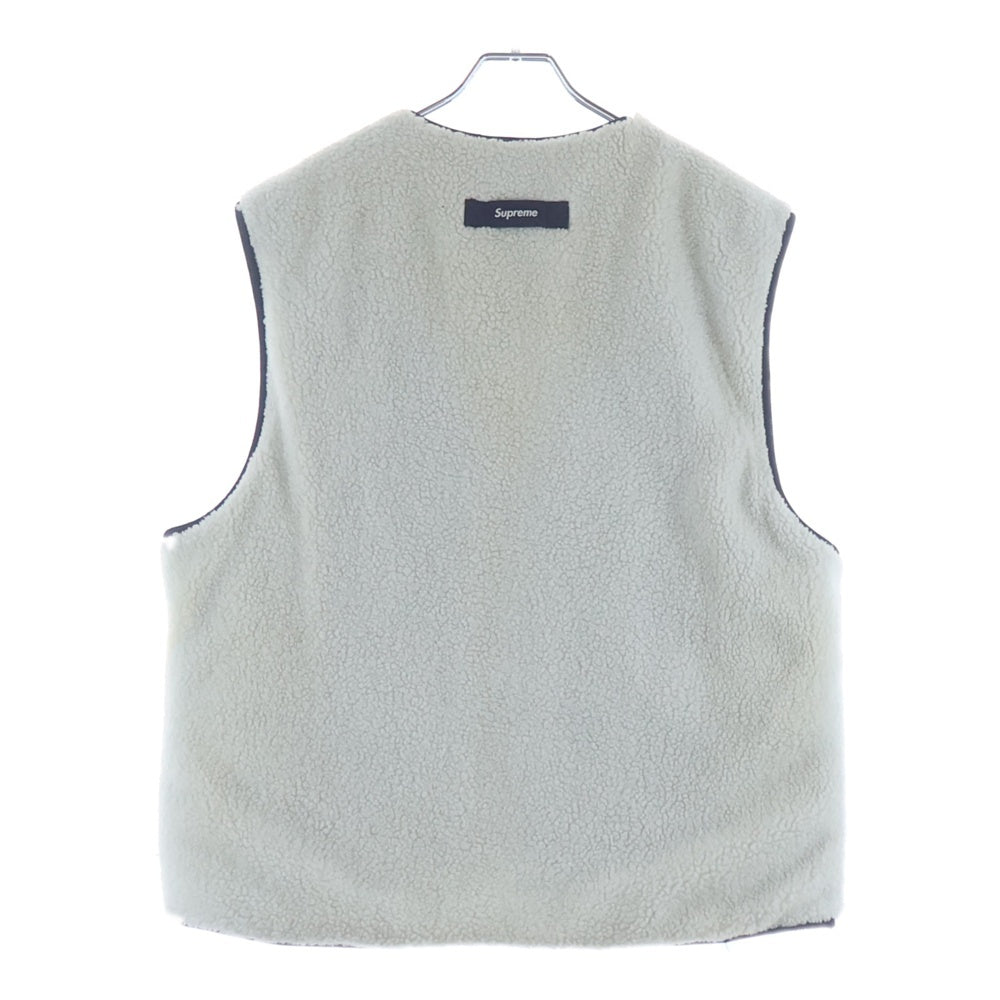SUPREME(シュプリーム) 18AW ×NIKE Reversible Nylon Sherpa Vest ナイキ リバーシブル ナイロン ボア フリースベスト ネイビー