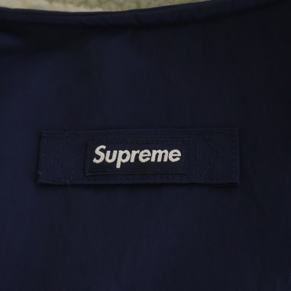 SUPREME(シュプリーム) 18AW ×NIKE Reversible Nylon Sherpa Vest ナイキ リバーシブル ナイロン ボア フリースベスト ネイビー