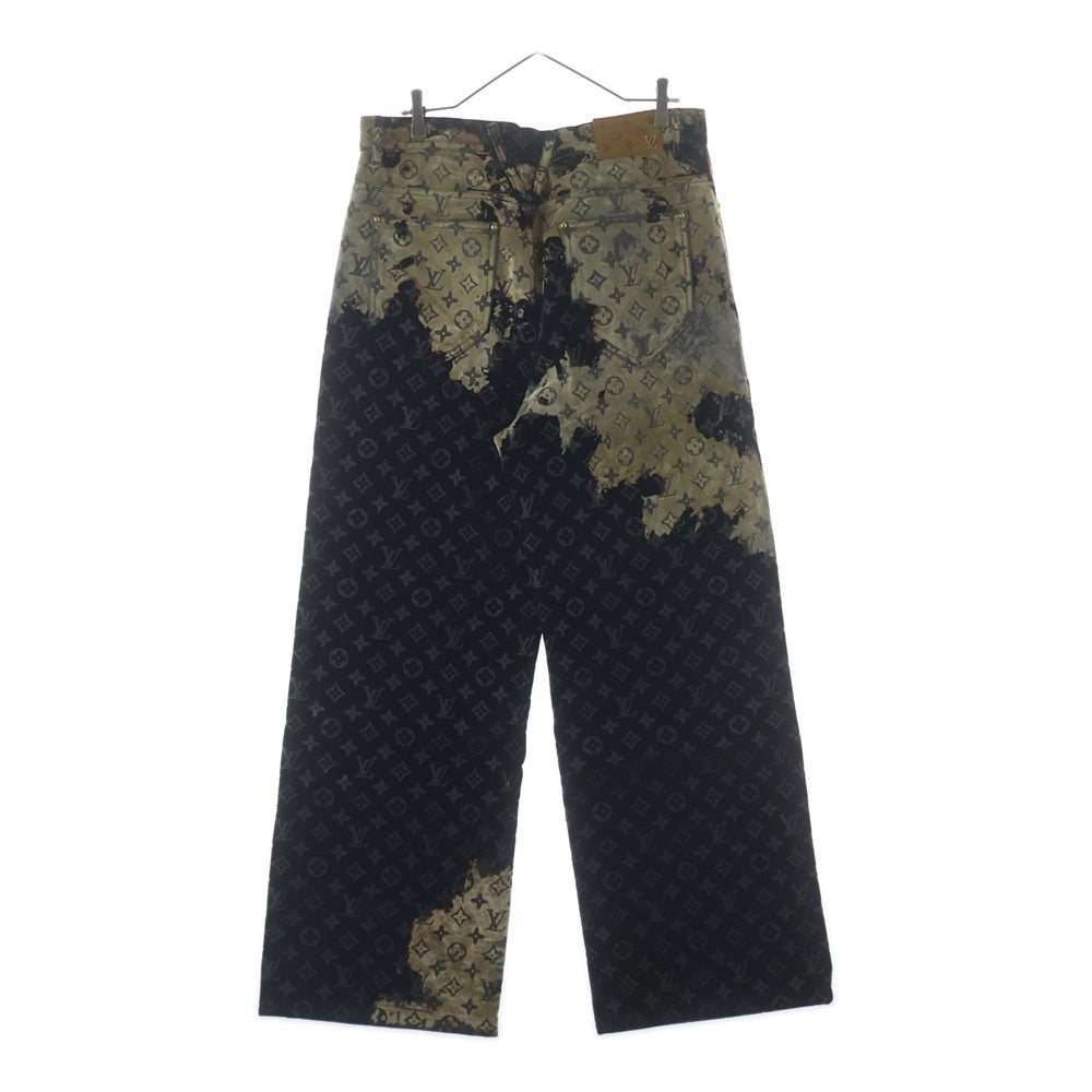 LOUIS VUITTON(ルイヴィトン) 24SS モノグラム ブリーチ ベロア デニムパンツ ジーンズ ネイビー RM241M FRV HQD02W