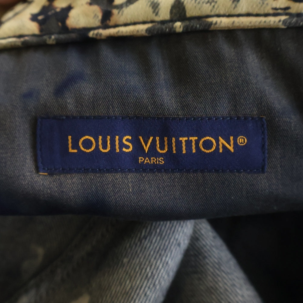 LOUIS VUITTON(ルイヴィトン) 24SS モノグラム ブリーチ ベロア デニムパンツ ジーンズ ネイビー RM241M FRV HQD02W