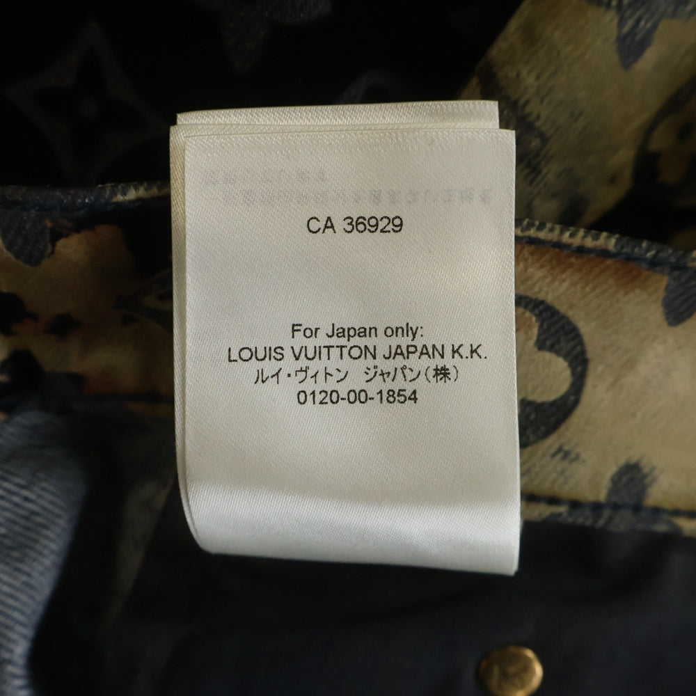 LOUIS VUITTON(ルイヴィトン) 24SS モノグラム ブリーチ ベロア デニムパンツ ジーンズ ネイビー RM241M FRV HQD02W