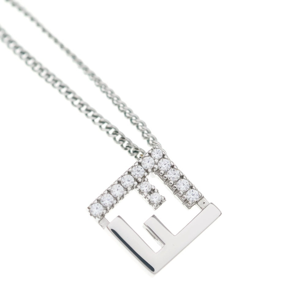 FENDI(フェンディ) FOREVER 8AK337 フォーエバー FFロゴ ラインストーン チェーンネックレス シルバー レディース