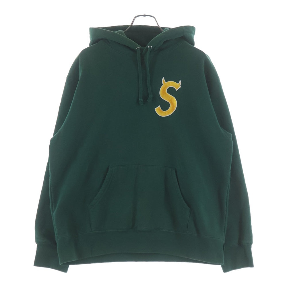 SUPREME(シュプリーム) 22AW S Logo Hooded Sweatshirt エンブロイダリーロゴ プルオーバーパーカー フーディ トレーナー グリーン