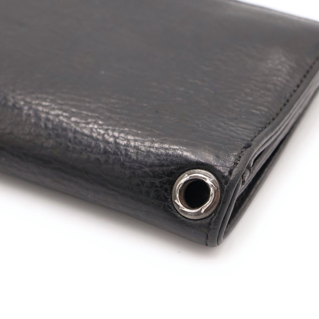 CHROME HEARTS(クロムハーツ) 1ZIP 1ジップ クロスボールボタンレザーウォレット 財布 ブラック BCA362