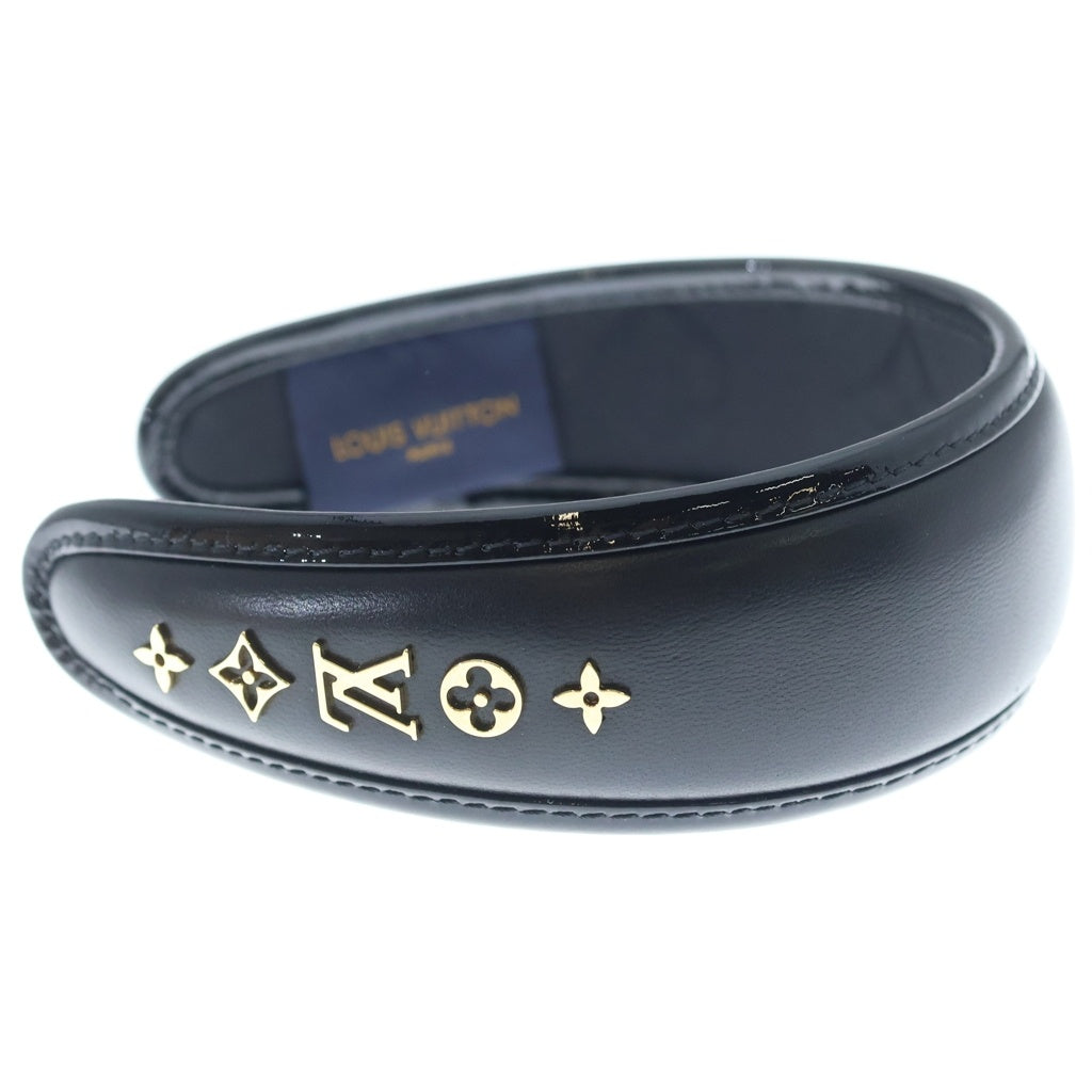 LOUIS VUITTON(ルイヴィトン) ヘッドバンド クルーザー モノグラム レザー カチューシャ レディース ブラック M77396