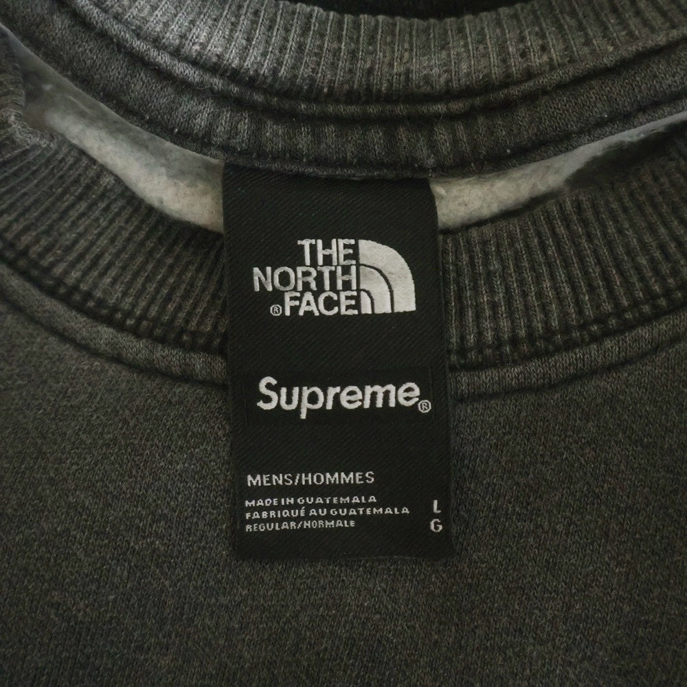 SUPREME(シュプリーム) 21SS × THE NORTH FACE ピグメント加工 クルーネックスウェットトレーナー グレー SP21-14582