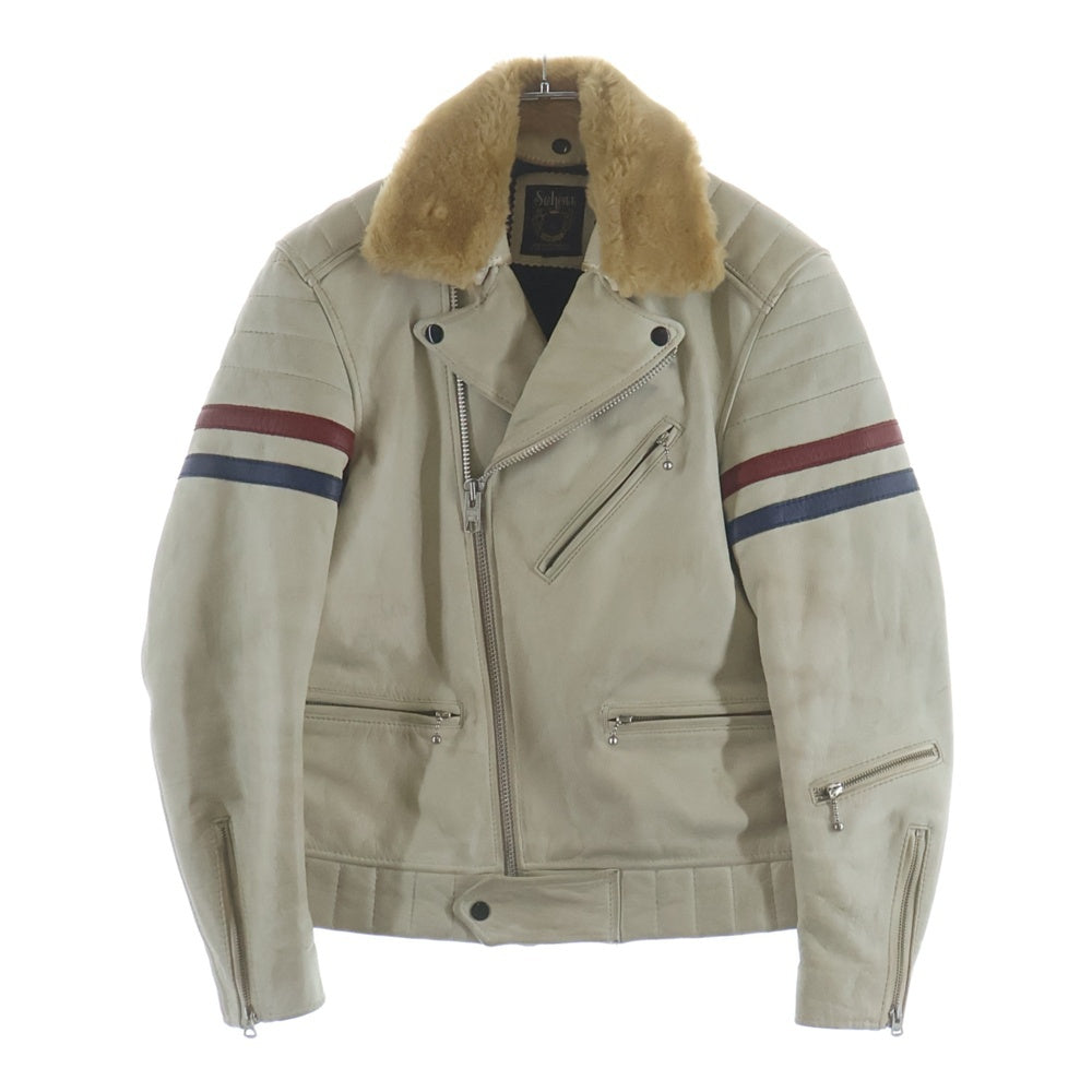 SCHOTT(ショット) USED加工 ダブルライダースジャケット ホワイト 3101020