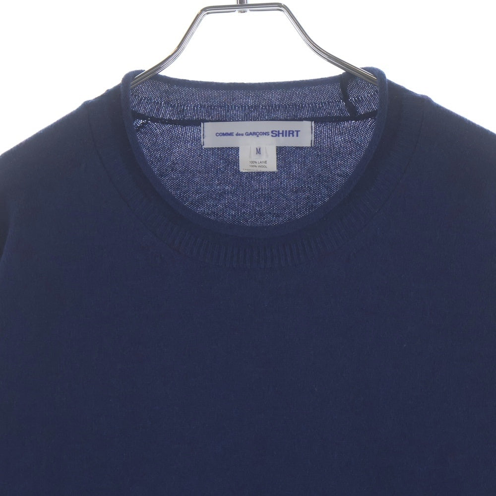 COMME des GARCONS SHIRT(コムデギャルソンシャツ) ウールロックネックニット クルーネック長袖ニットシャツ ブルー FP-N007