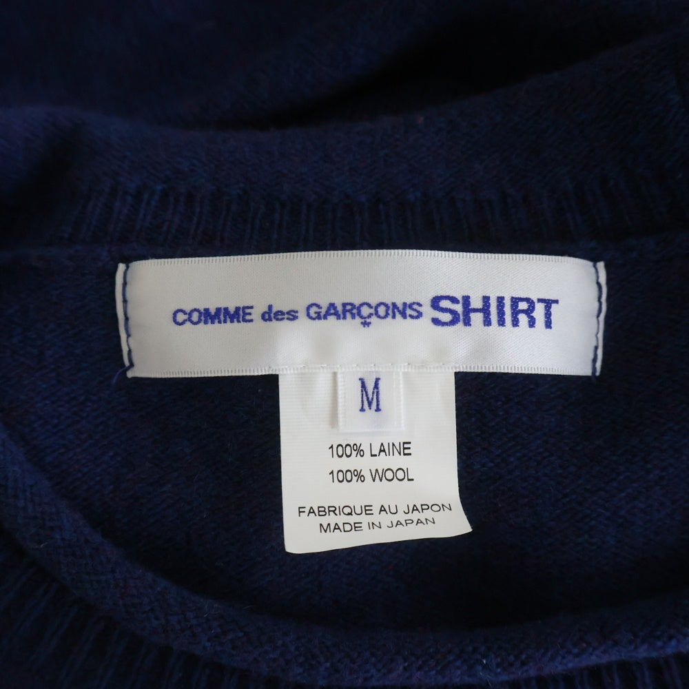 COMME des GARCONS SHIRT(コムデギャルソンシャツ) ウールロックネックニット クルーネック長袖ニットシャツ ブルー FP-N007