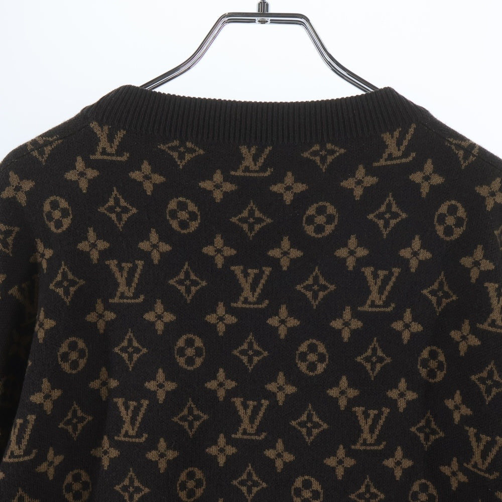 LOUIS VUITTON(ルイヴィトン) 23AW モノグラムエンブロイダード クルーネック長袖ウールニットセーター ブラウン RM232 ZLL HPN95W