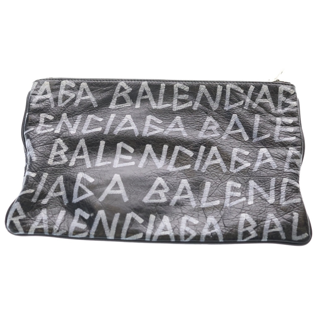 BALENCIAGA(バレンシアガ) キャリークリップ グラフィックロゴプリント セカンドバッグ クラッチバッグ 535532 ブラック