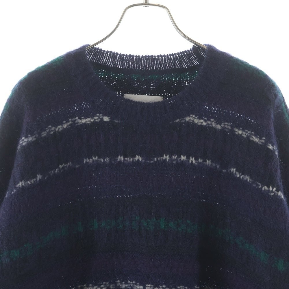 Stein(シュタイン) 22AW Silk Mohair Kint シルク モヘア ボーダー クルーネックニットセーター マルチカラー ST.452