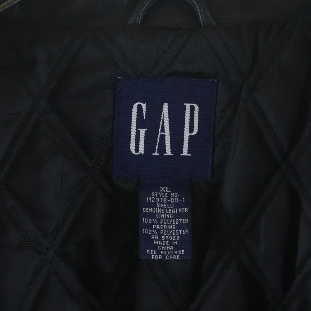 GAP(ギャップ) 90s VINTAGE Old Gap Leather Jacket ヴィンテージ オールドギャップ レザージャケット ブルゾン ブラック 112978-00-1