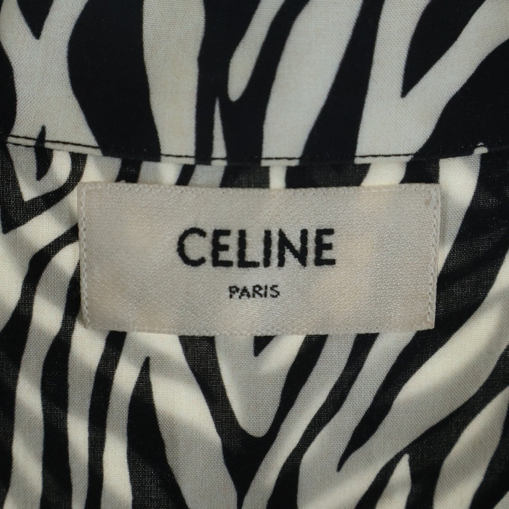 CELINE(セリーヌ) 20SS ゼブラ柄 オープンカラー半袖シャツ 2C036843H ホワイト/ブラック