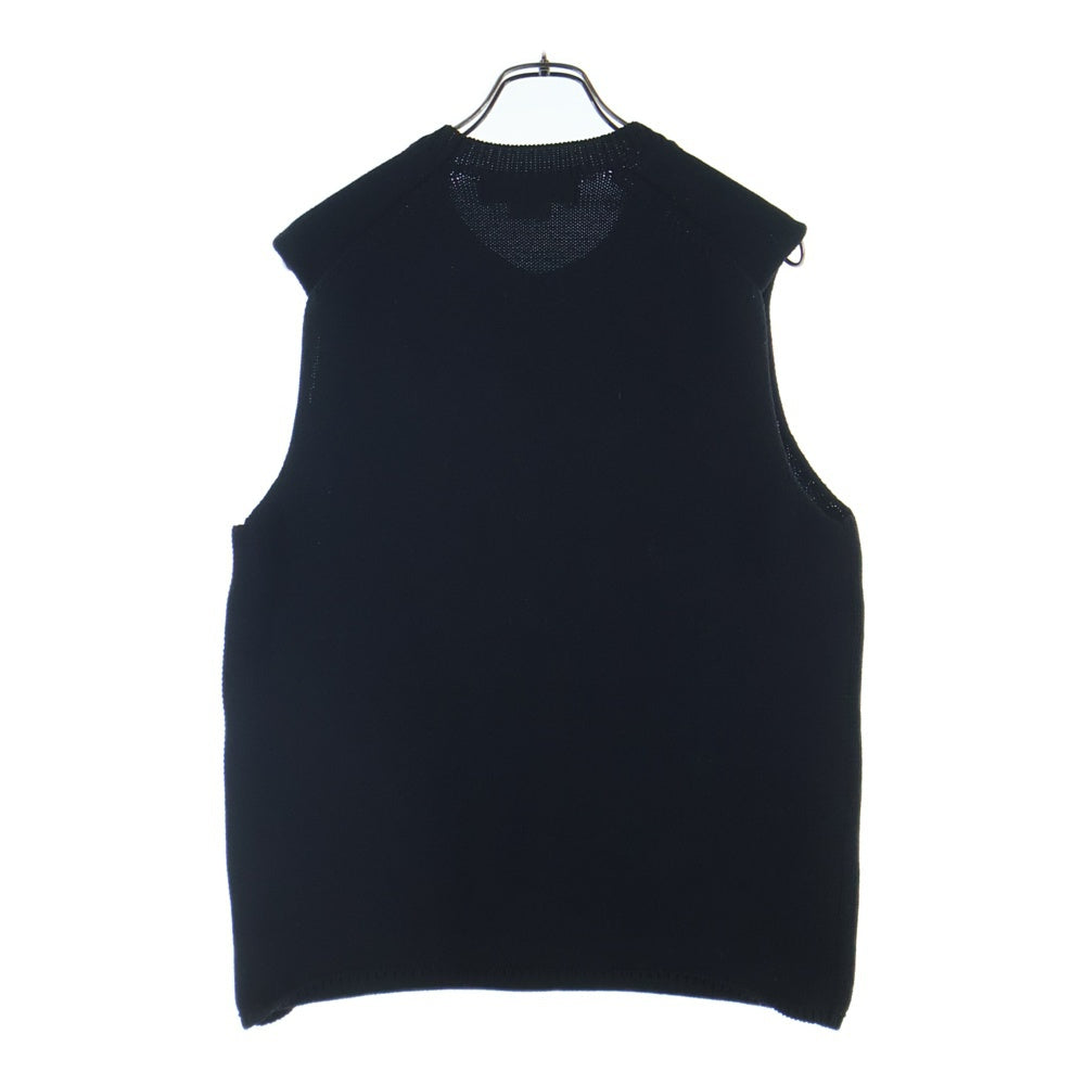 COMME des GARCONS HOMME PLUS(コムデギャルソンオムプリュス) Flower Embroidery Knit Vest PI-N008 フロントフラワー刺繍 ニットベスト ブラック