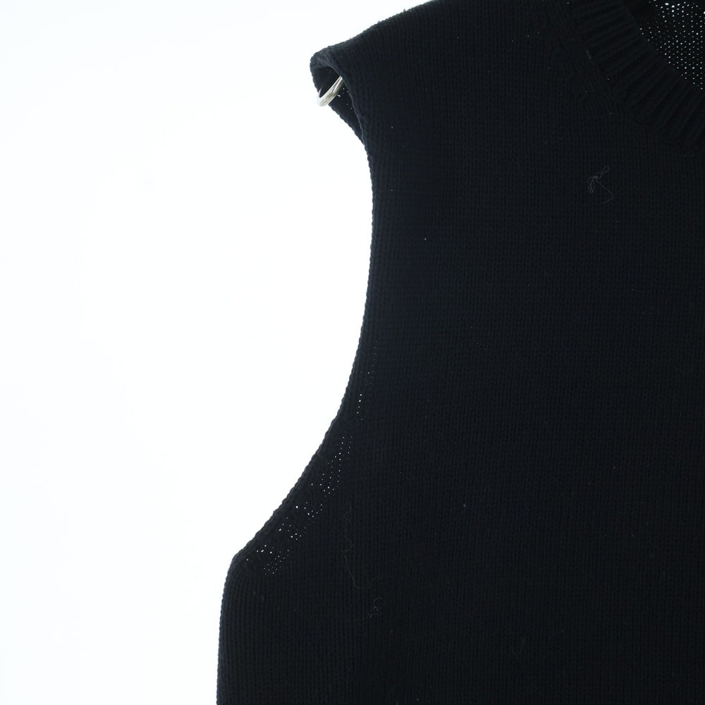 COMME des GARCONS HOMME PLUS(コムデギャルソンオムプリュス) Flower Embroidery Knit Vest PI-N008 フロントフラワー刺繍 ニットベスト ブラック