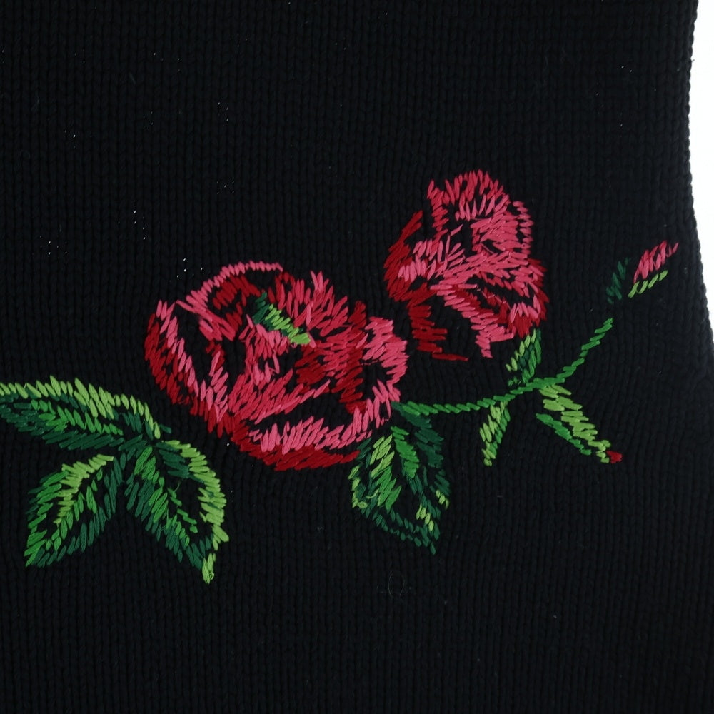 COMME des GARCONS HOMME PLUS(コムデギャルソンオムプリュス) Flower Embroidery Knit Vest PI-N008 フロントフラワー刺繍 ニットベスト ブラック
