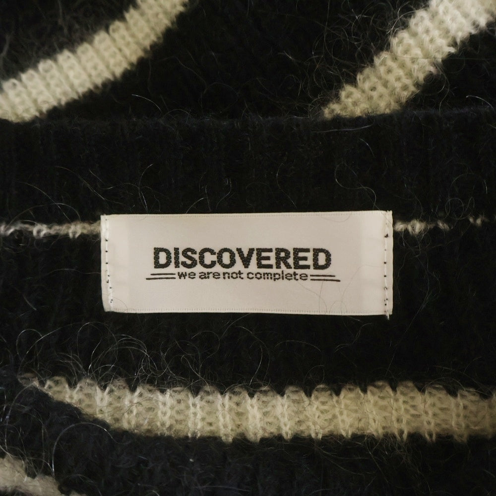 DISCOVERED(ディスカバード) DISCOVERED (U)DOCKING WIDE BORDER KNIT ボーダー クルーネックニットセーター モヘア混 ブラック/ホワイト DC-23AW-KN-11