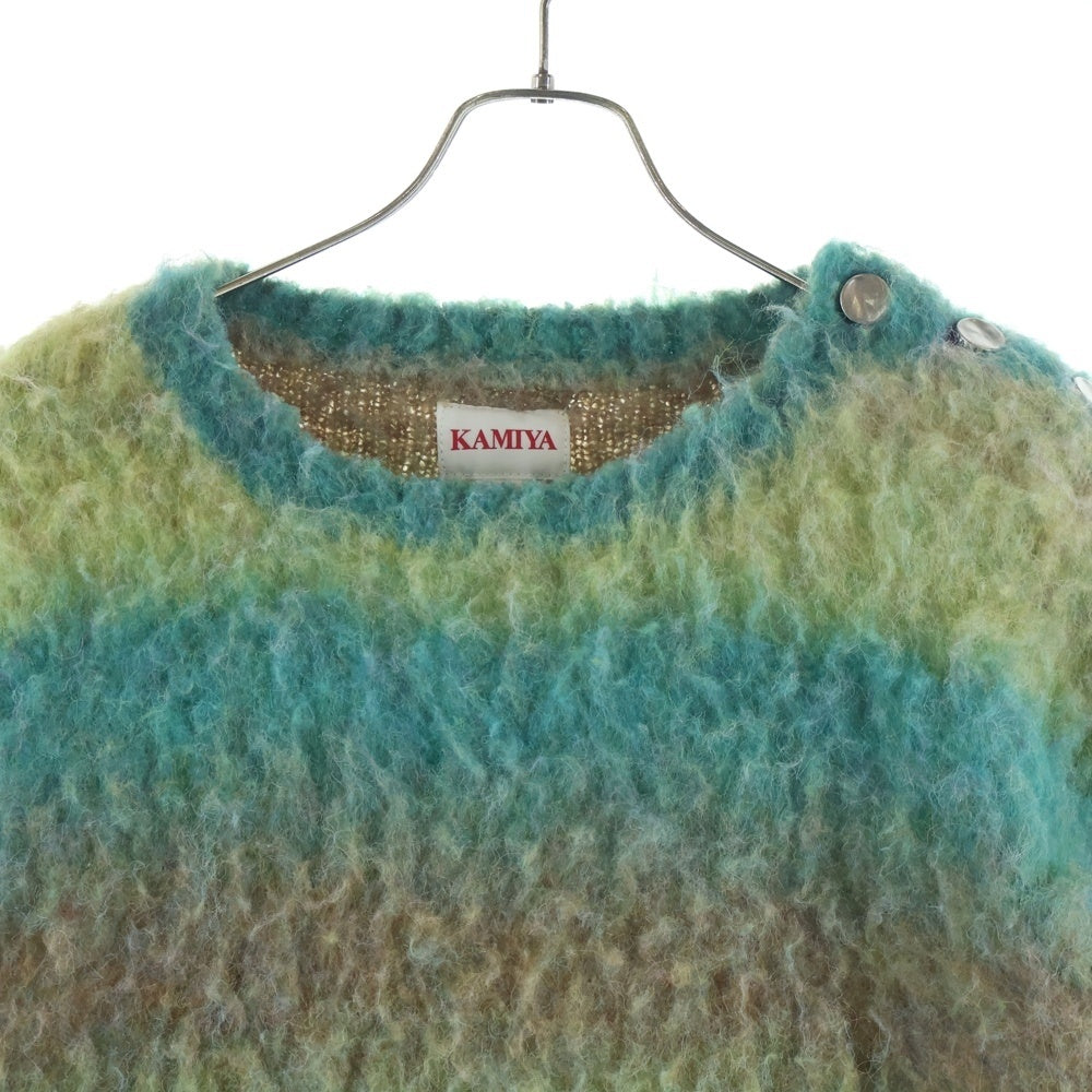 KAMIYA(カミヤ) Dyeing Knit Pullover ダイイング ニット ショルダーボタン クルーネックニットセーター グリーン G13PO049