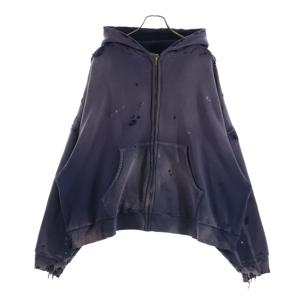 SAINT MICHAEL(セントマイケル) DOUBLE FACE ZIP UP SWEAT HOODIE ダブルフェイス スウェットジップアップフーディー パープル SM-HR8-0000-054