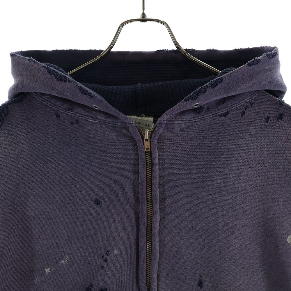 SAINT MICHAEL(セントマイケル) DOUBLE FACE ZIP UP SWEAT HOODIE ダブルフェイス スウェットジップアップフーディー パープル SM-HR8-0000-054