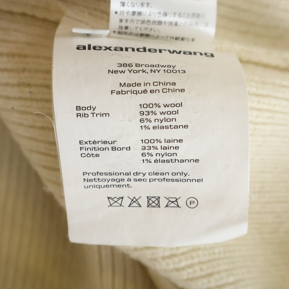 ALEXANDER WANG(アレキサンダーワン) PULLOVER WITH TPU LOGO PRINT ロゴプリント プルオーバー ニット ホワイト UKC4221037