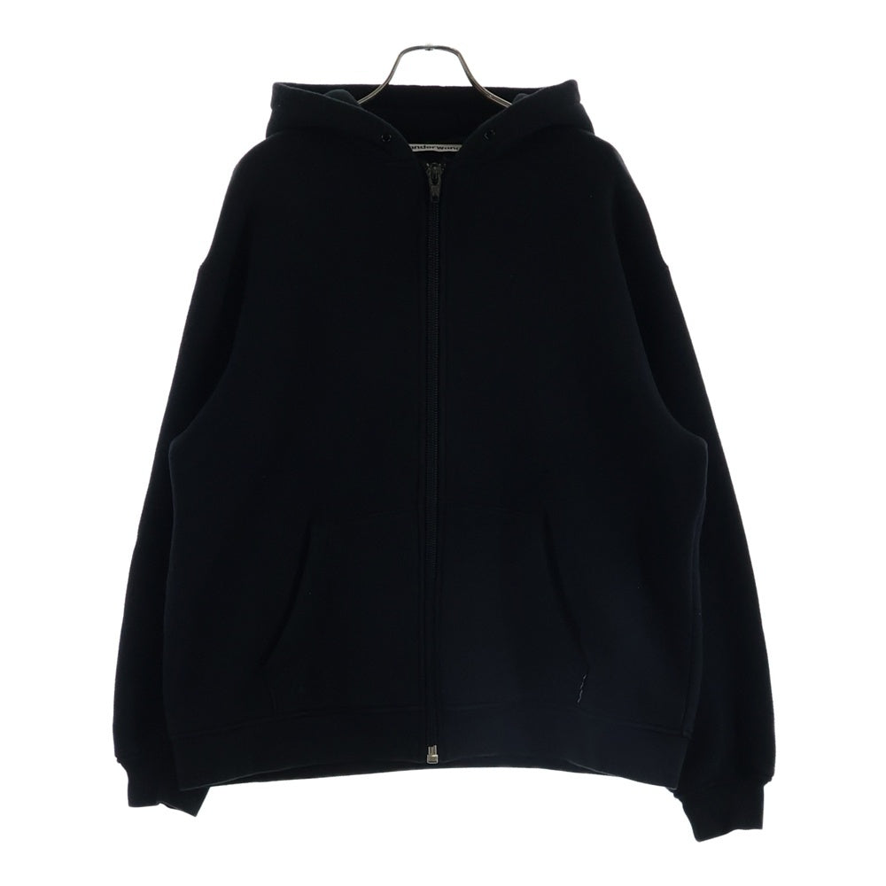 ALEXANDER WANG(アレキサンダーワン) PUFF LOGO ZIP UP HOODIE ロゴジップアップフーディー ブラック