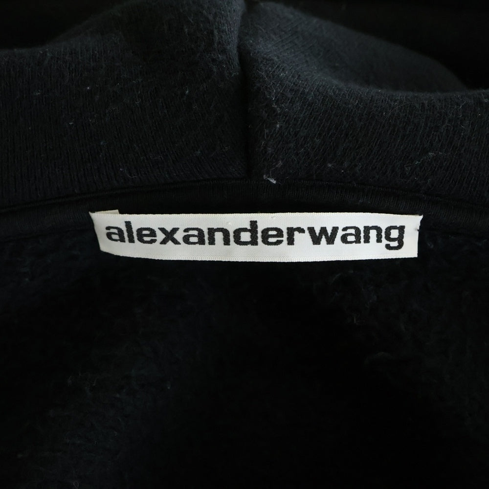 ALEXANDER WANG(アレキサンダーワン) PUFF LOGO ZIP UP HOODIE ロゴジップアップフーディー ブラック