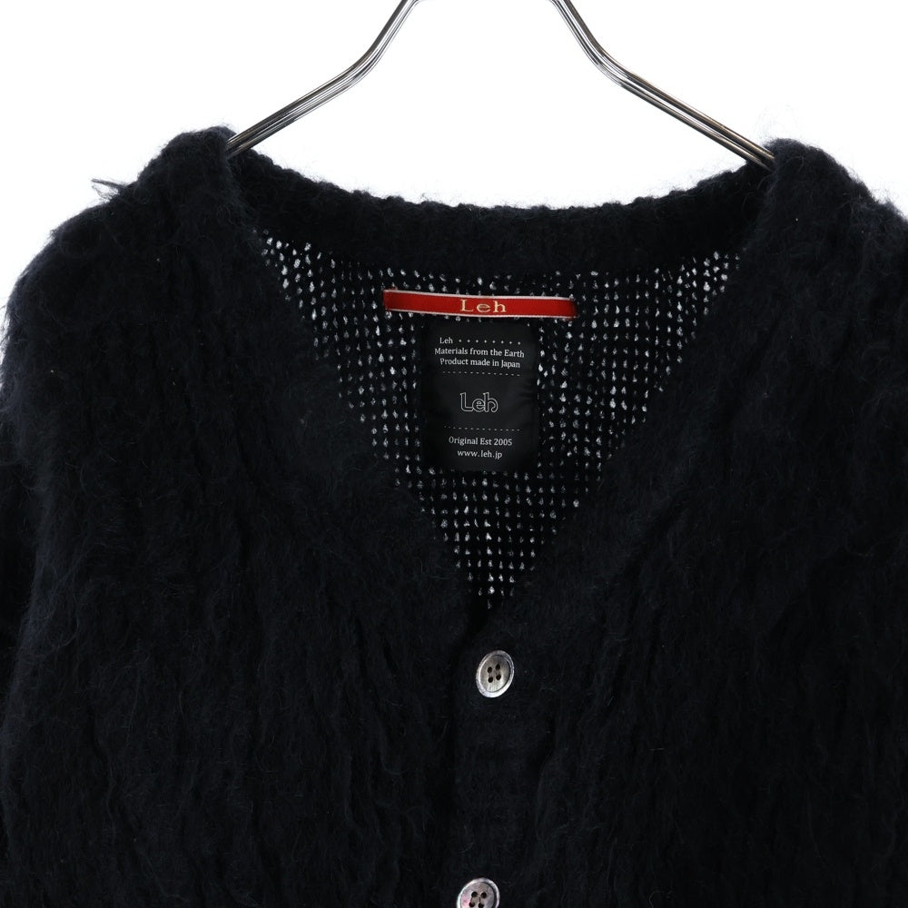 Leh(レー) MOHAIR AND WOOL CARDIGAN モヘアウールカーディガン ブラック LEH-805