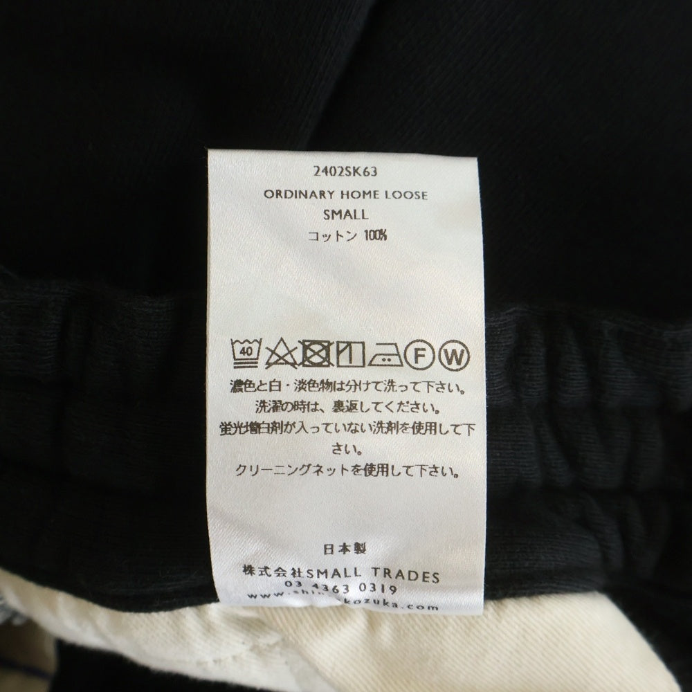 SHINYA KOZUKA(シンヤコズカ) ORDINARY HOME PANTALON 刺繍スウェットパンツ ブラック 2402SK63