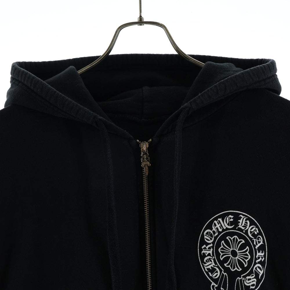 CHROME HEARTS(クロムハーツ) SWTSHRT HD ZIP LTD 東京限定バックホースシュープリントジップアップパーカー 長袖フーディ ブラック