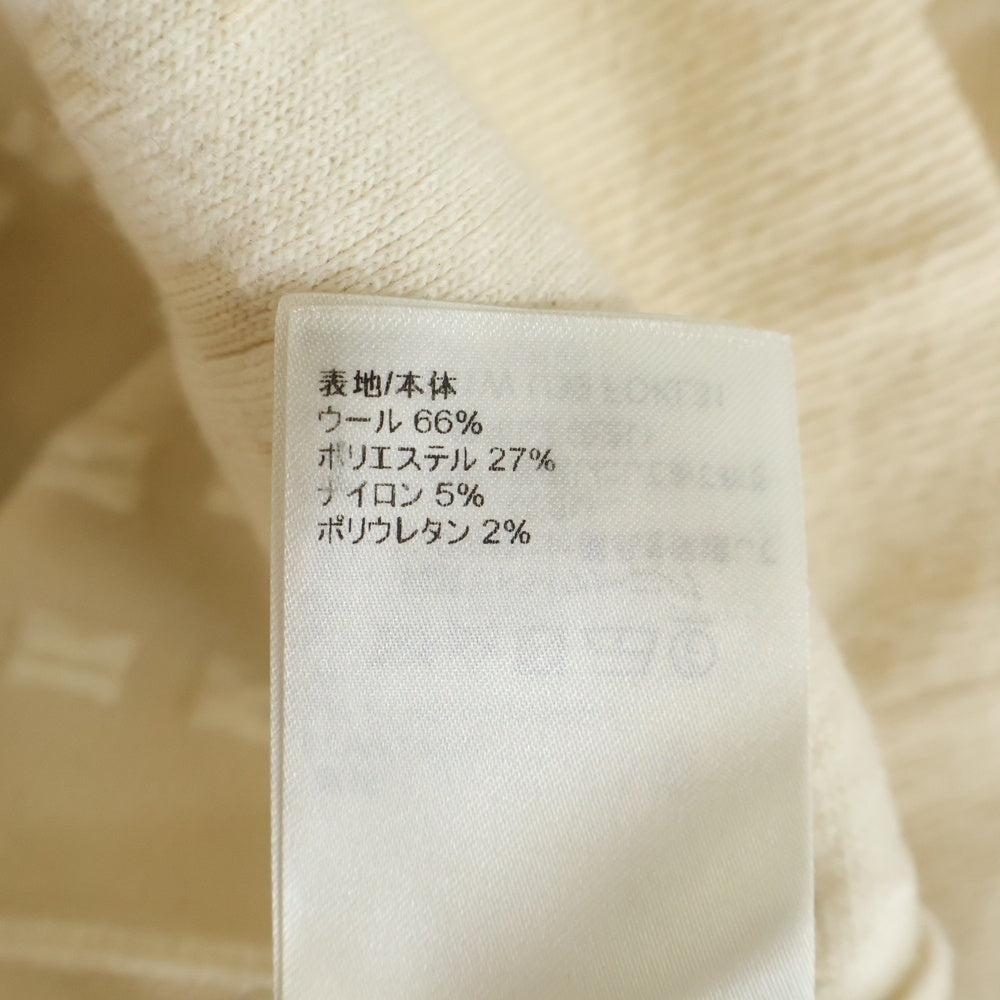 LOUIS VUITTON(ルイヴィトン) 23SS チャンキーニット ストライプ ウール クルーネック長袖セーター ショルダーボタン 金ボタン アイボリー/ゴールド RW231W U39 レディース
