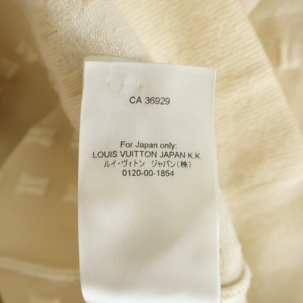 LOUIS VUITTON(ルイヴィトン) 23SS チャンキーニット ストライプ ウール クルーネック長袖セーター ショルダーボタン 金ボタン アイボリー/ゴールド RW231W U39 レディース