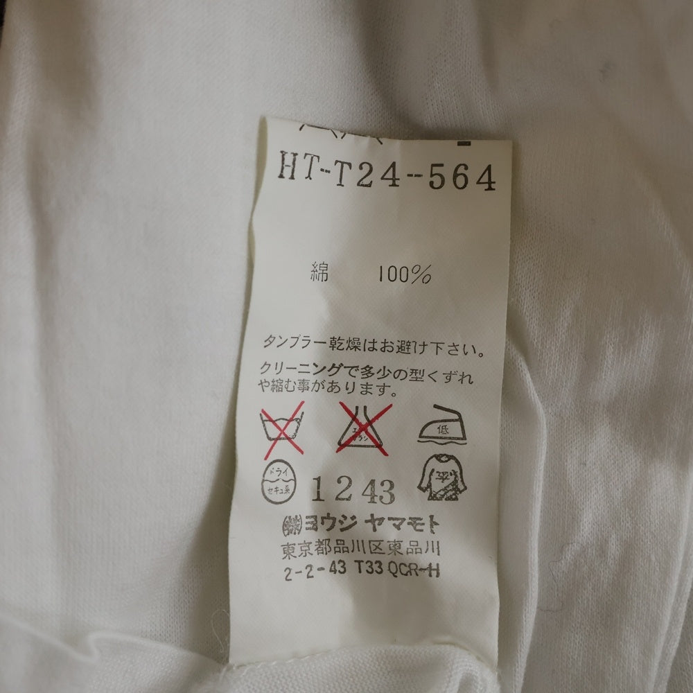 Yohji Yamamoto POUR HOMME(ヨウジヤマモト プールオム) サスペンダー プリント クルーネック長袖Tシャツカットソー ロングスリーブ ロンT ホワイト HT-T24-564