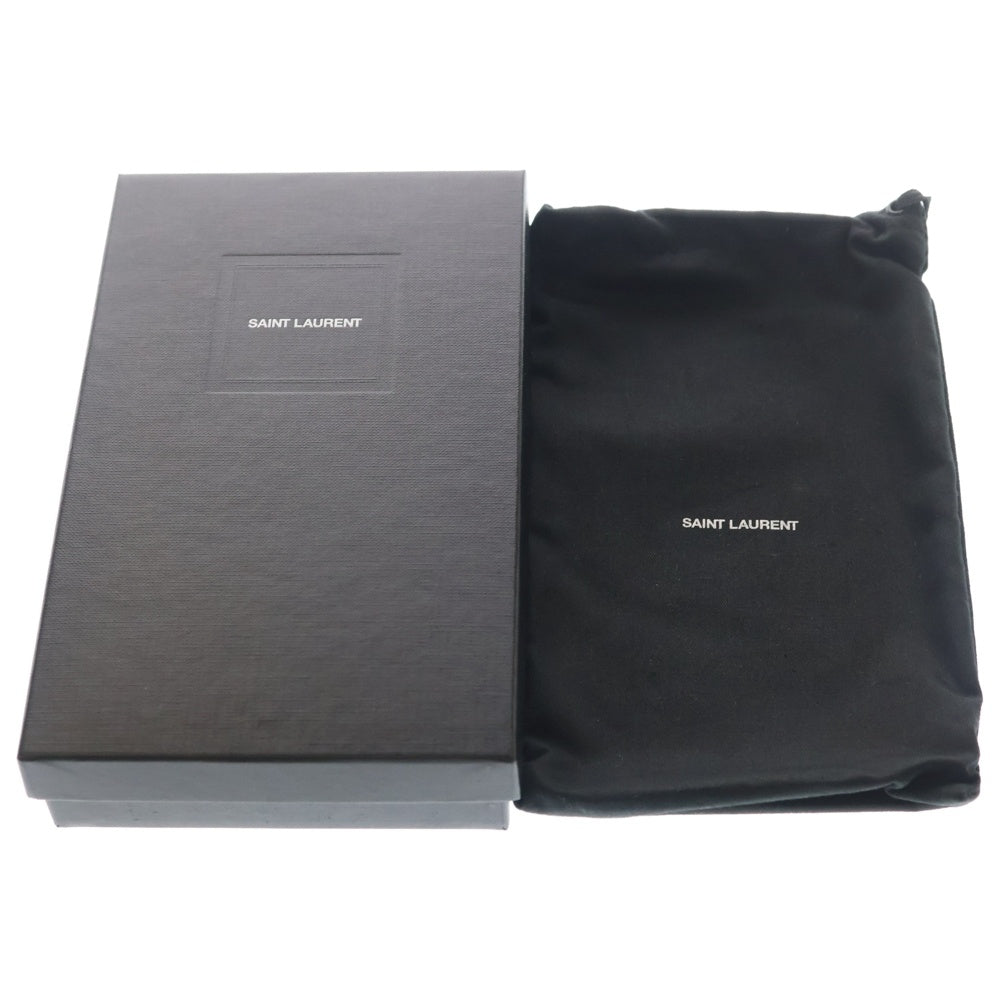 SAINT LAURENT PARIS(サンローランパリ) カサンドラ サンローラン マトラッセ ラージ フラップウォレット 財布 ブラック/シルバー 372264 レディース