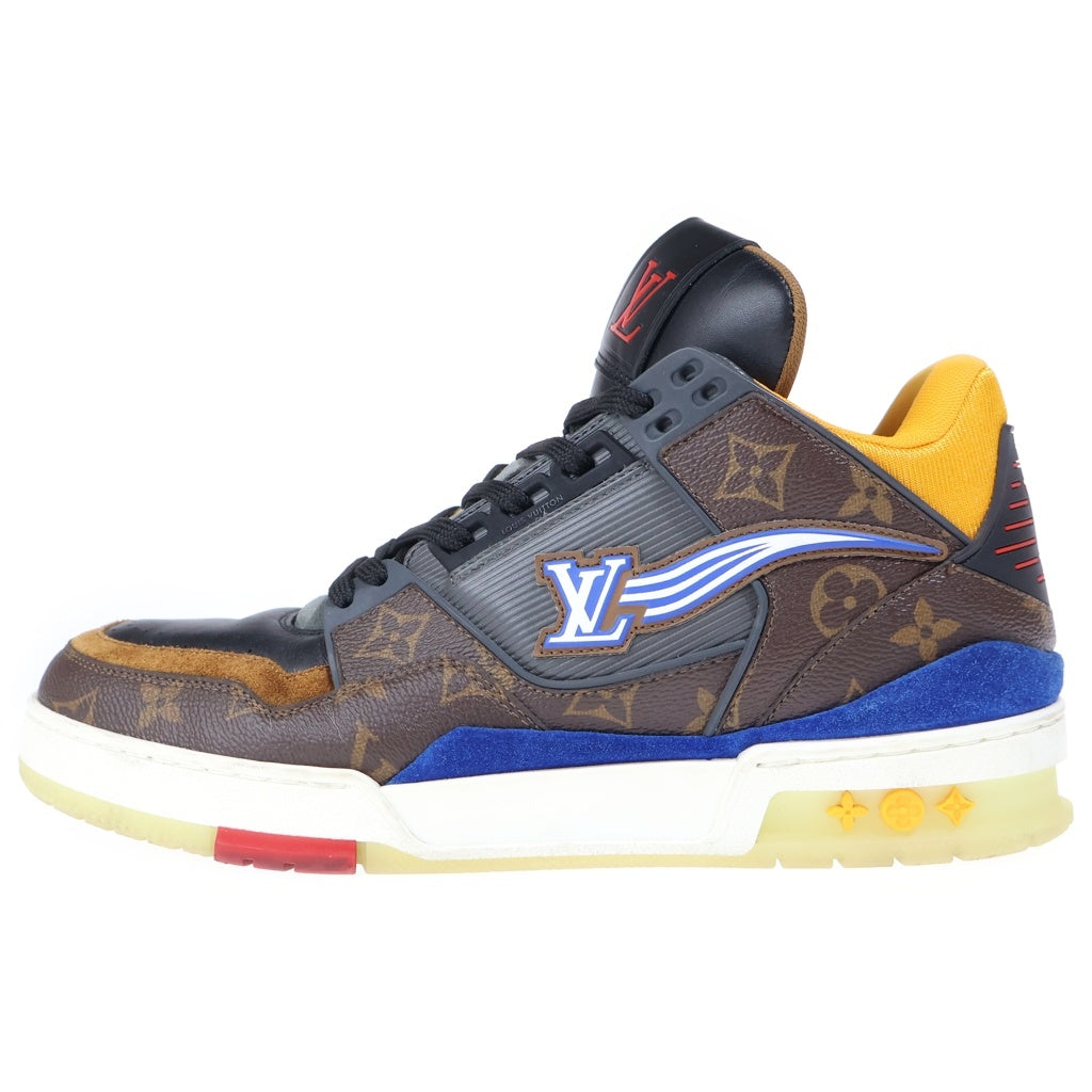 LOUIS VUITTON(ルイヴィトン) 20年製 LV Trainer GO0260 トレイナーライン モノグラム ハイカットスニーカー ブラウン