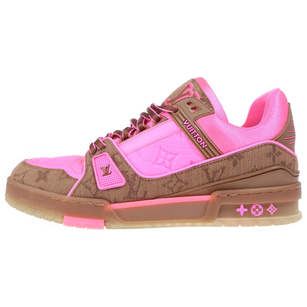 LOUIS VUITTON(ルイヴィトン) 21年製 LV TRAINER LVトレイナーライン モノグラム ローカットスニーカー ピンク/ブラウン 1A8Z5B