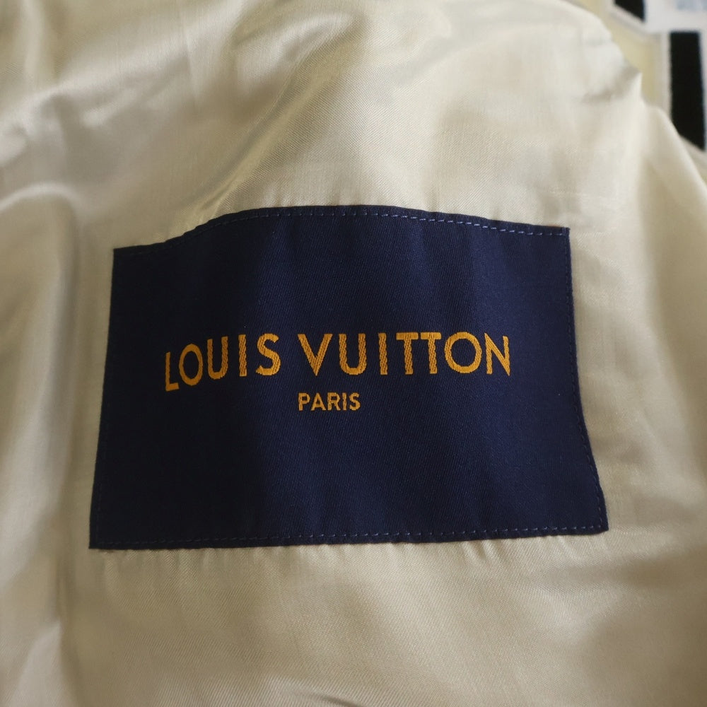LOUIS VUITTON(ルイヴィトン) 22AW ルチパッチ ミックスドレザーバーシティブルゾンジャケット スタジャン ホワイト RM222 MJY HNL91E