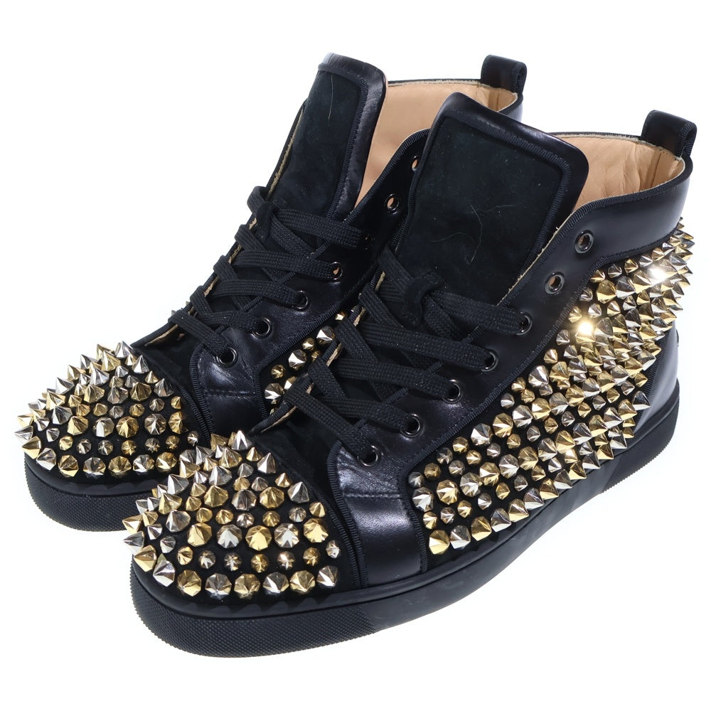 CHRISTIAN LOUBOUTIN(クリスチャンルブタン) LOUIS ORLATO FLAT VV ルイス スタッズ ハイカットスニーカー ブラック