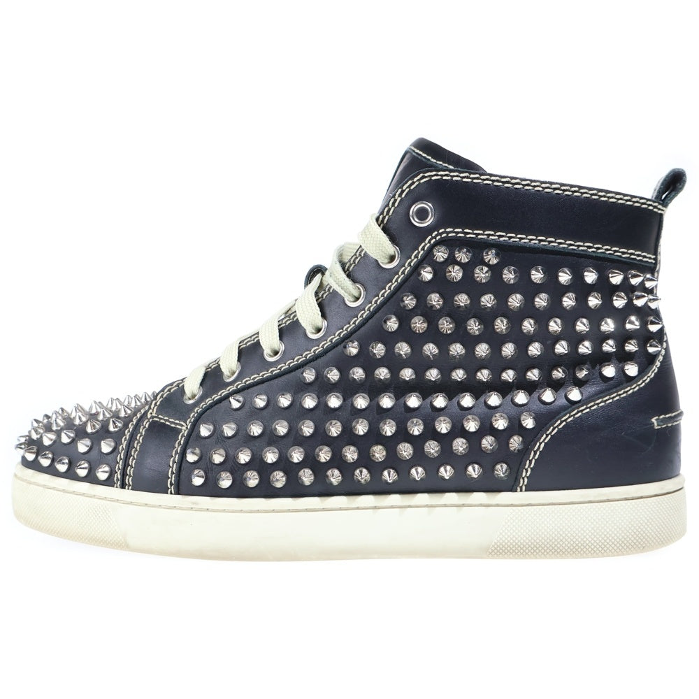 CHRISTIAN LOUBOUTIN(クリスチャンルブタン) LOUIS SPIKES FLAT CALF スパイク ルイス フラット カーフ スタッズハイカットスニーカー ブラック