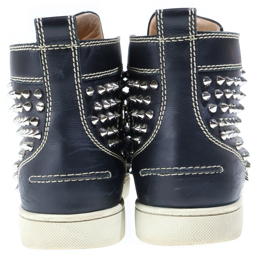 CHRISTIAN LOUBOUTIN(クリスチャンルブタン) LOUIS SPIKES FLAT CALF スパイク ルイス フラット カーフ スタッズハイカットスニーカー ブラック