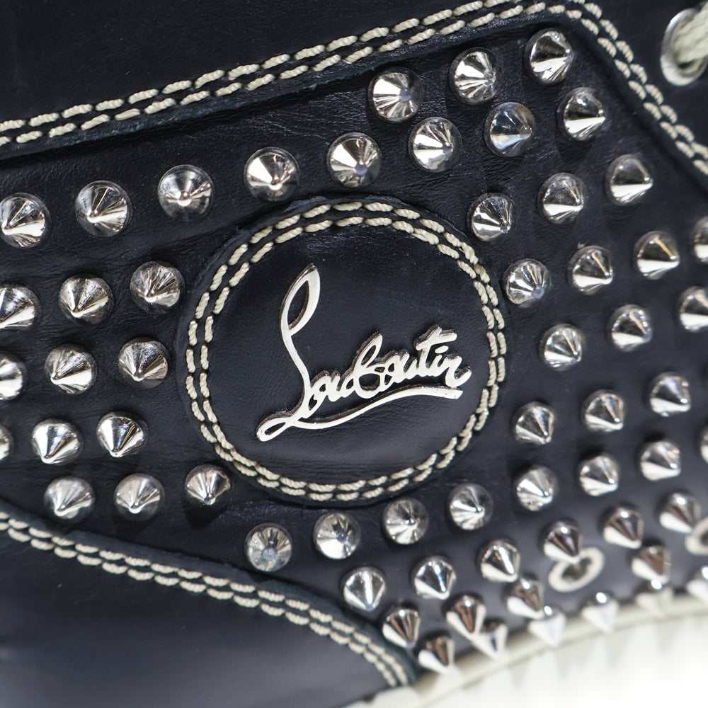 CHRISTIAN LOUBOUTIN(クリスチャンルブタン) LOUIS SPIKES FLAT CALF スパイク ルイス フラット カーフ スタッズハイカットスニーカー ブラック