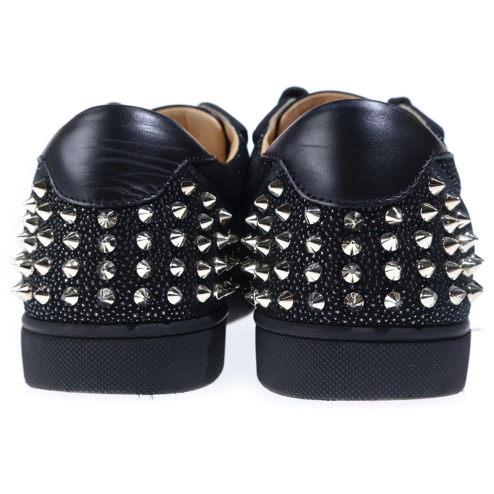 CHRISTIAN LOUBOUTIN(クリスチャンルブタン) SEAVASTE 2 FLAT SUEDE スタッズ レザー ローカットスニーカー ブラック