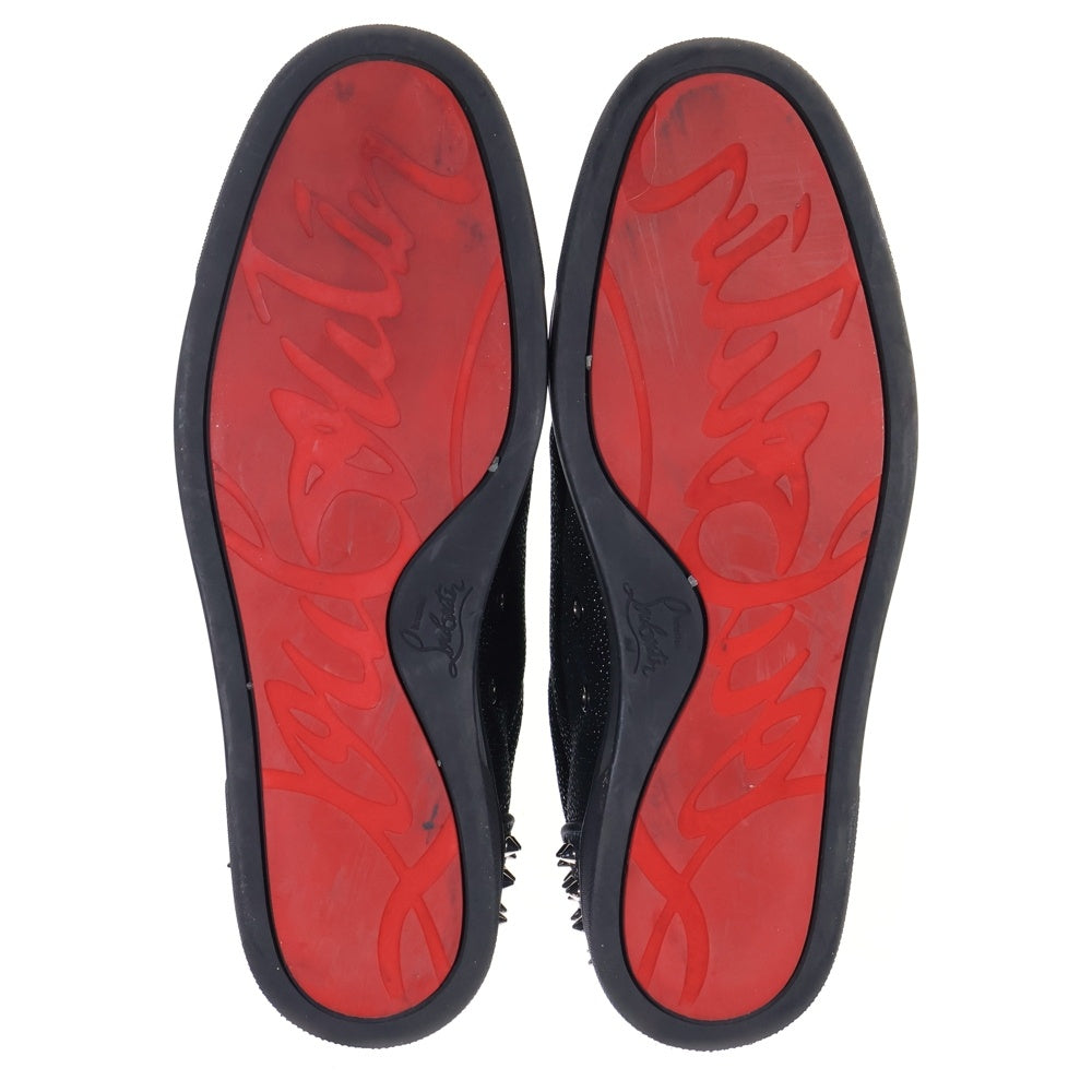 CHRISTIAN LOUBOUTIN(クリスチャンルブタン) SEAVASTE 2 FLAT SUEDE スタッズ レザー ローカットスニーカー ブラック