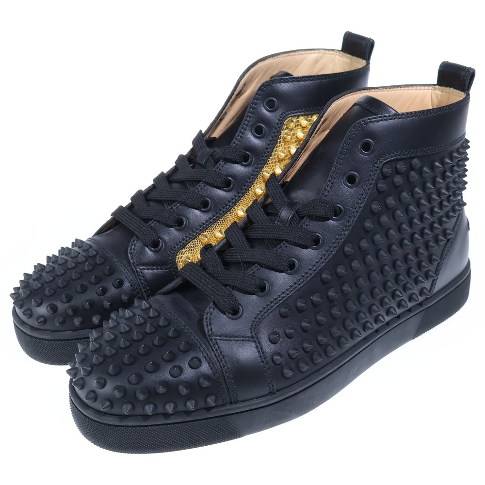 CHRISTIAN LOUBOUTIN(クリスチャンルブタン) LOUIS SPIKES スパイクスタッズ レザー ハイカットスニーカー ブラック/ゴールド